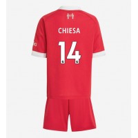 Liverpool Federico Chiesa #14 Domáci Detský futbalový dres 2025-26 Krátky Rukáv (+ trenírky)
